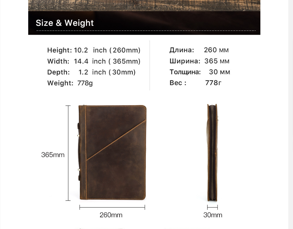 Genuine Leather Laptop Handbag