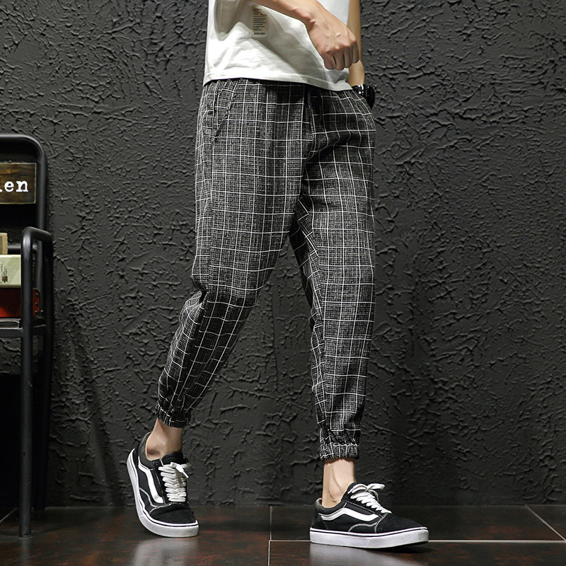 Checkered Linen Pants Image 2