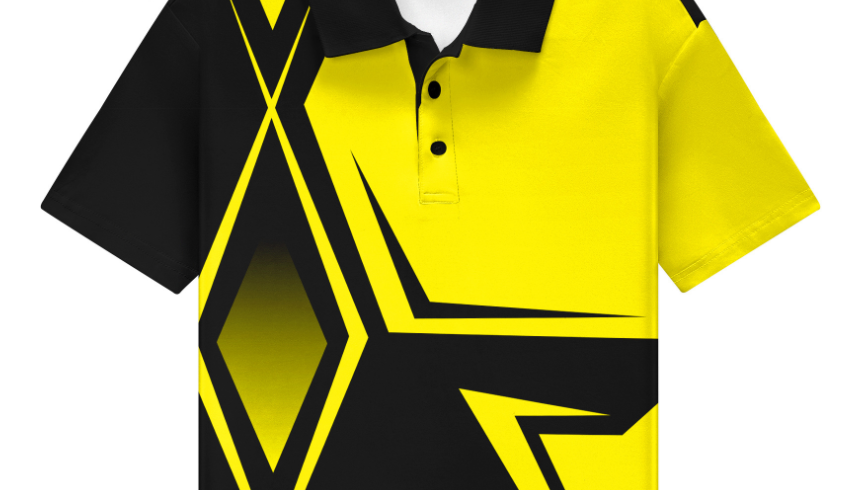 Children's short-sleeved polo shirt summer casual sports geometric pattern printed shirt fashionable lapel comfortable