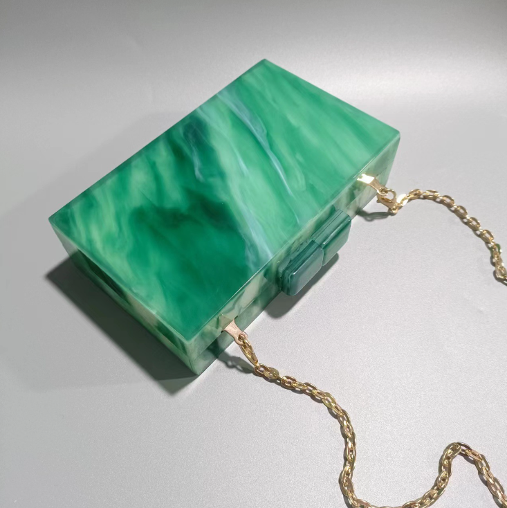 Emerald Green Acrylic Clutch 3