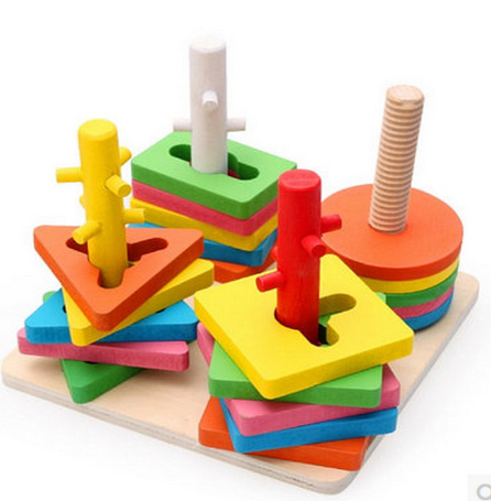 乐木彩色五柱拆装积木