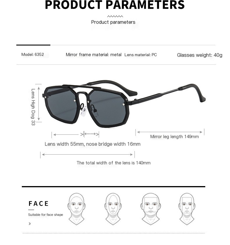 Double-beam sunglasses