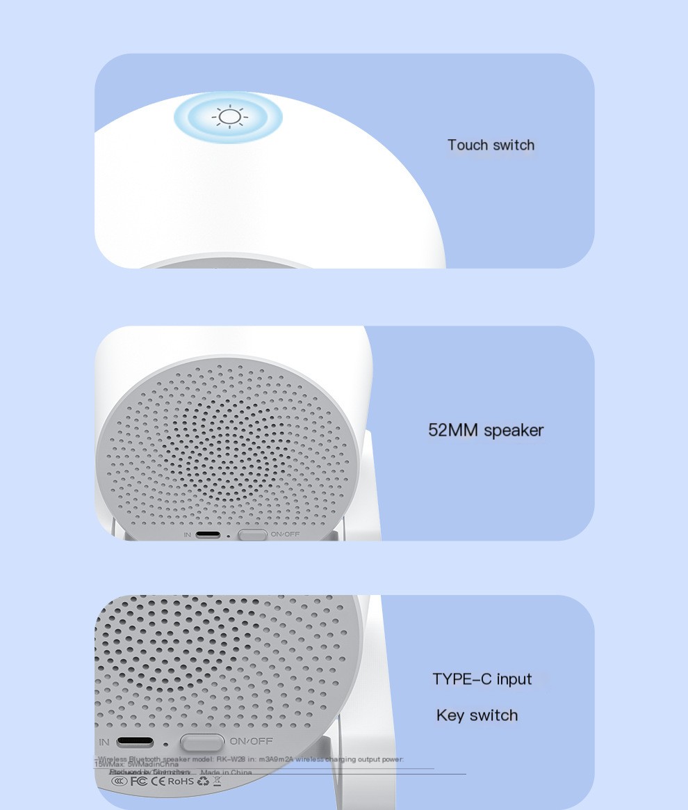 RGB Wireless Charging Bluetooth Speaker 7