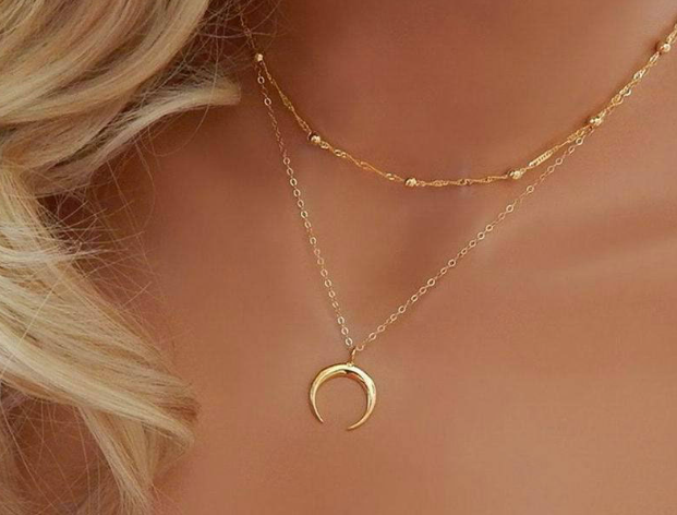 Bohemian Double Horn Necklace Image 2