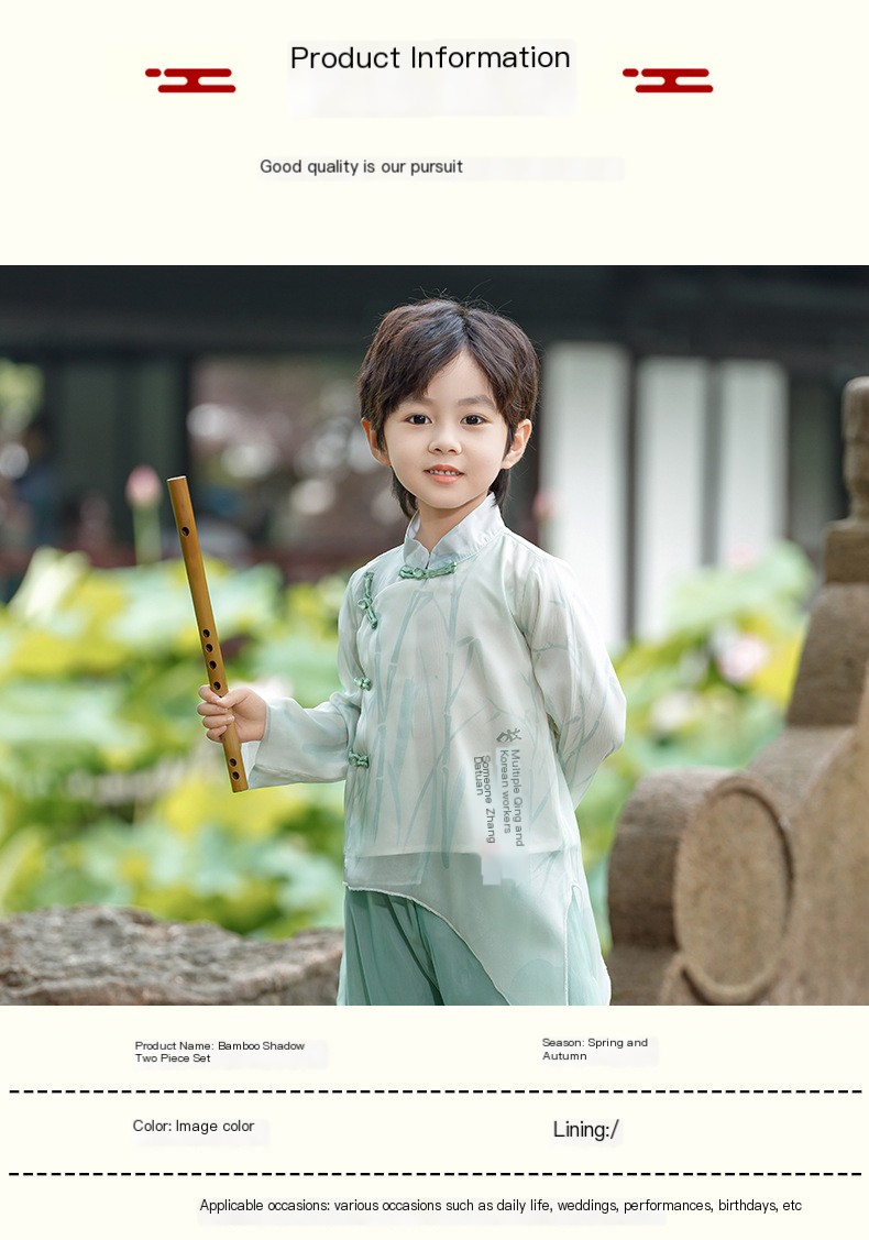 Boy's Hanfu children's clothing 2024 New Spring boy's ancient style spring clothes improved national style Tang suit spring and autumn performance clothes