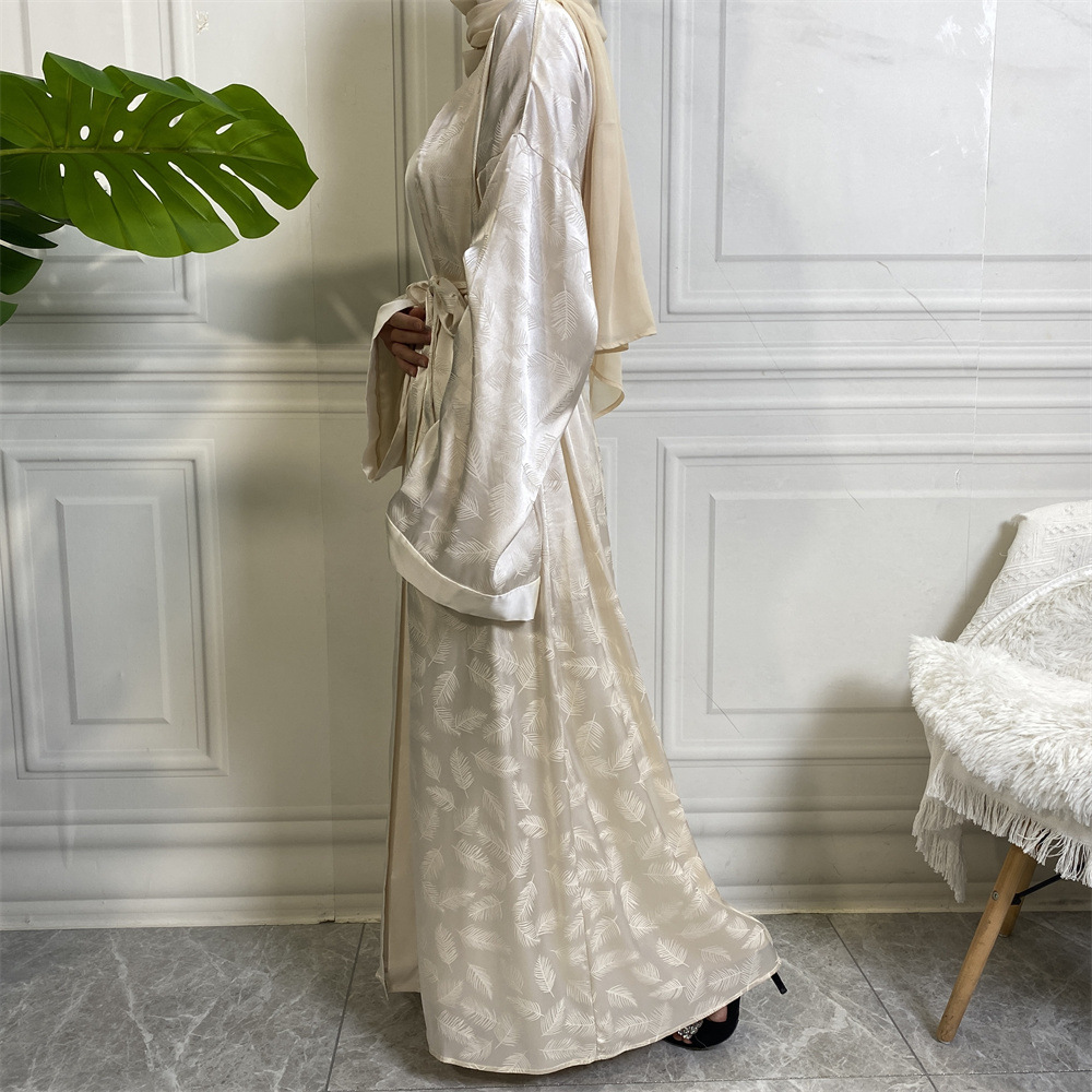 Fashion Printed Satin Cardigan Robe