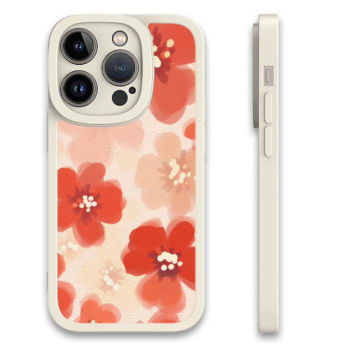 Graffiti Burgundy Flower Sticker Silicone Phone Case Colors