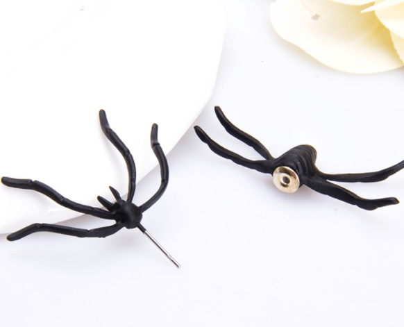 Crawling Spider Earrings Detail