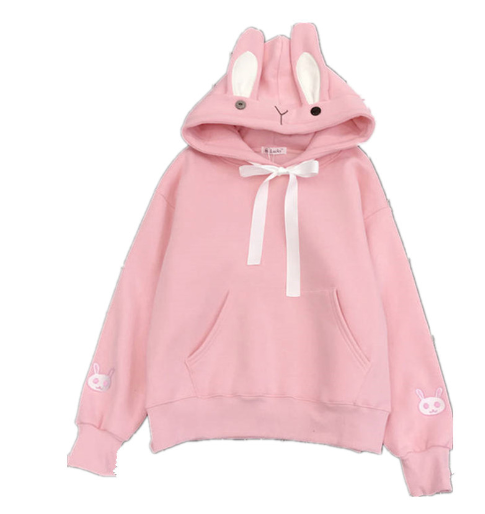 Plum Blossom Printed Hooded Sweatshirt - Image 2