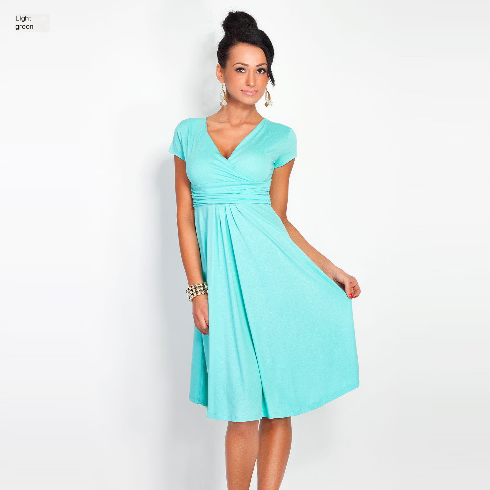 Deep V-neck dress image 2