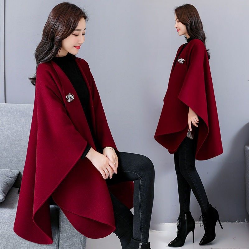 Fashion Longfengni Women's Woolen Cape Coat Image 5