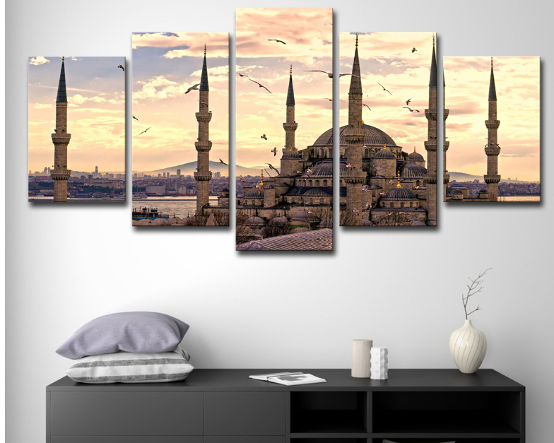 Blue Mosque Canvas Art in Room
