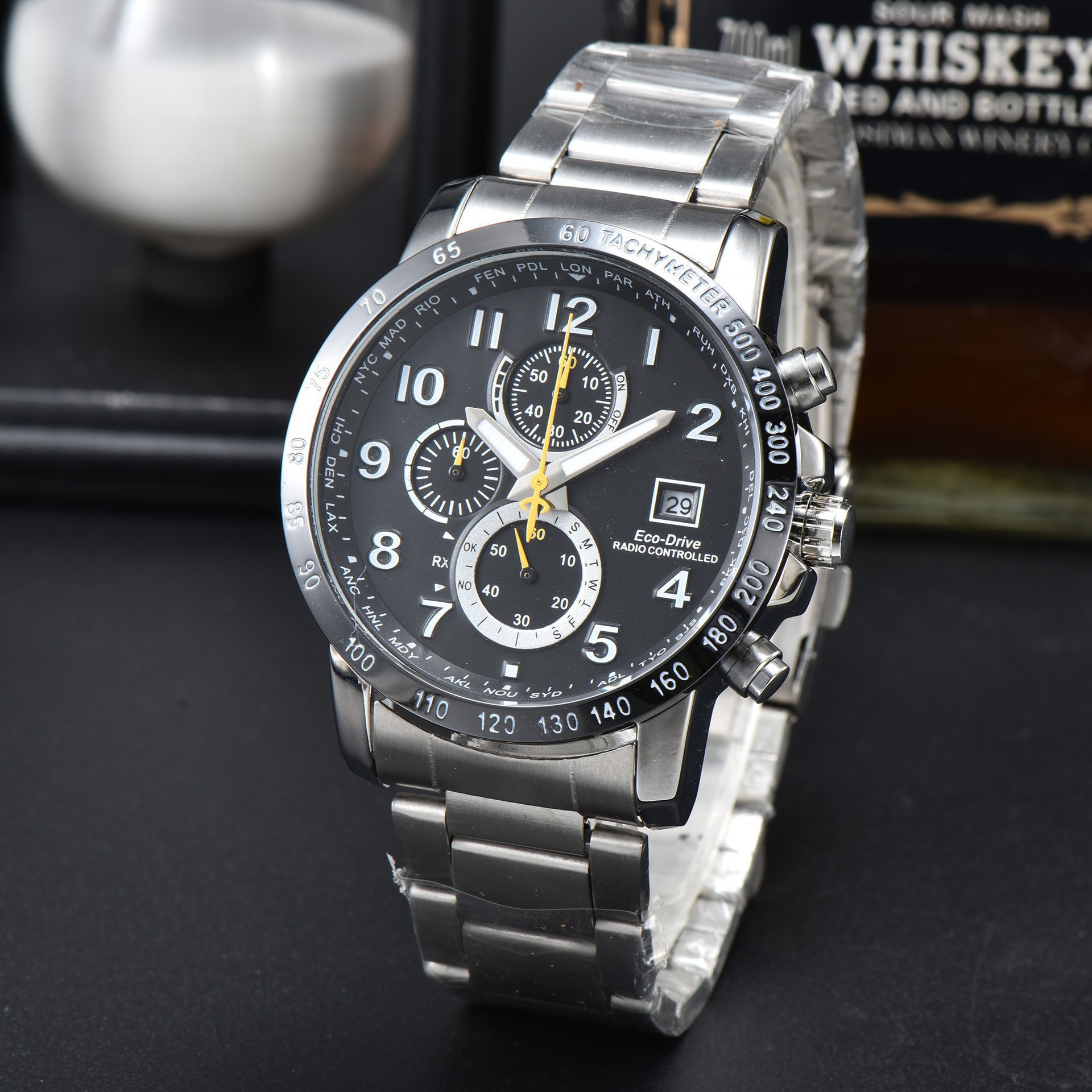 Waterproof Multi-Function Calendar Watch - Black