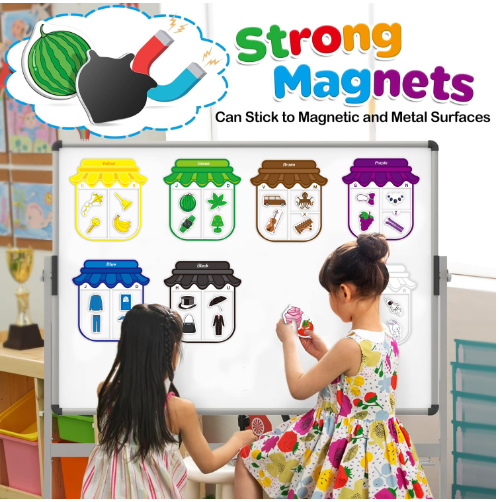 Color Matching Game Color Recognition Magnetic Sorting Set Fun Learning Magnets for Kids Ages 3 with Candy Jars Objects Color