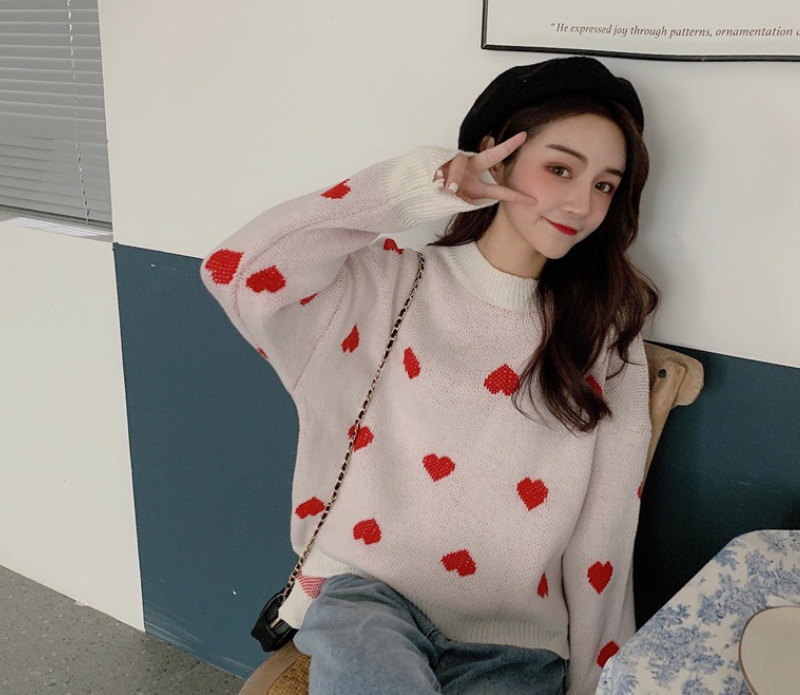 Heart Knit Sweater Image 1