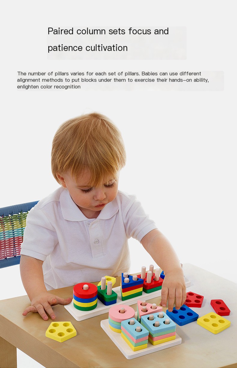 Wooden Geometric Shape Stacking Blocks 2
