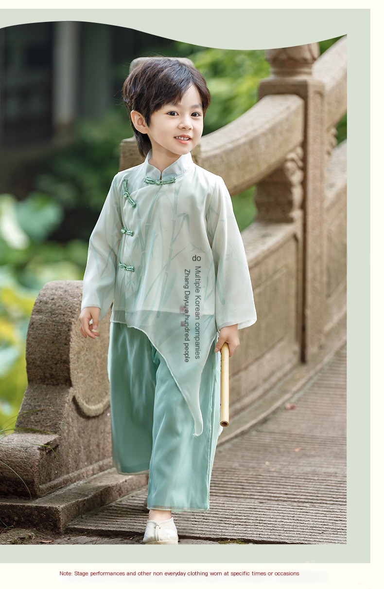 Boy's Hanfu children's clothing 2024 New Spring boy's ancient style spring clothes improved national style Tang suit spring and autumn performance clothes