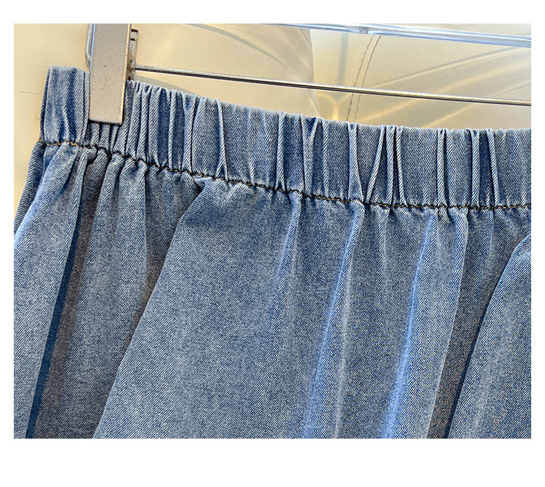 Denim Skirt Ruffle Detail