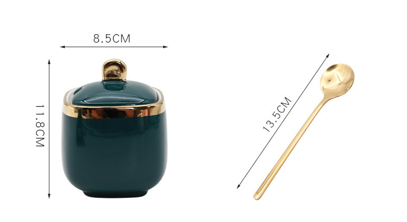 Porcelain Condiment Jar - Image 1