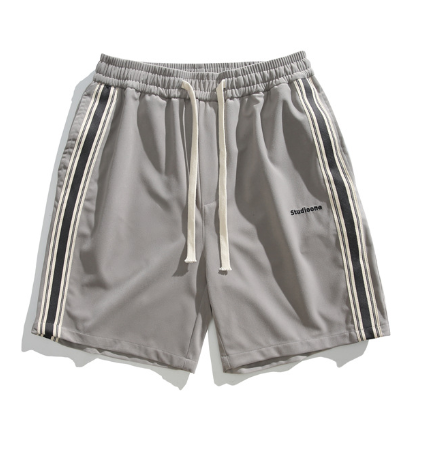 Side Rough-grain Stitching Shorts - Image 2
