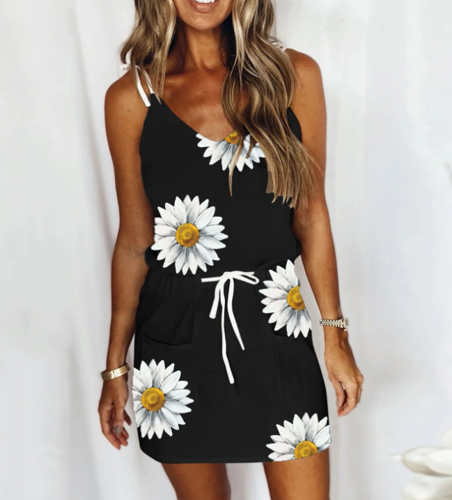 Daisy Print A-Line Skirt in Action