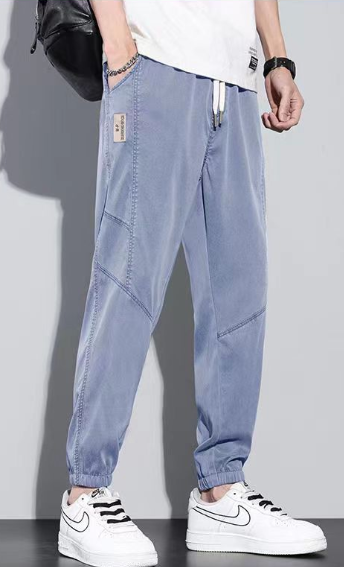 Calça Jeans em Seda Gelo