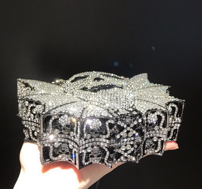 Halloween Crystal Women's Bag Skull Bat