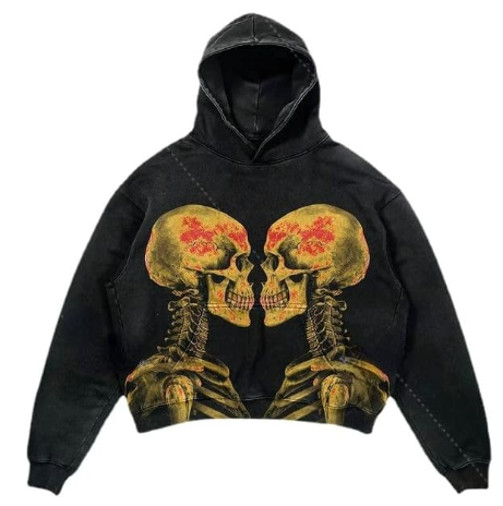 Skull Print Oversized Pullover