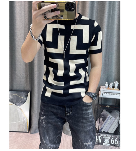 Korean-style short-sleeve knitted t-shirt