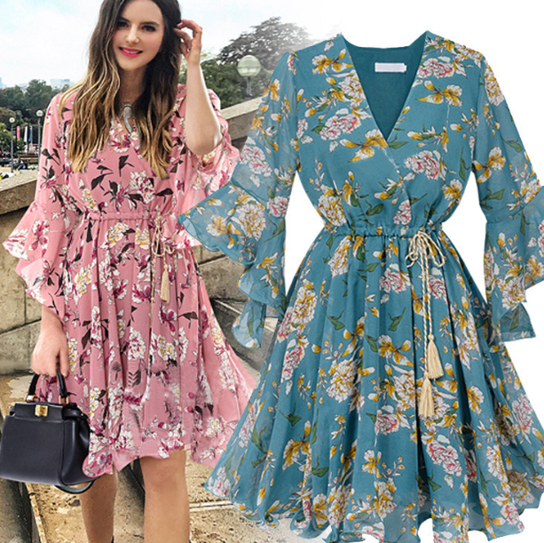 Chiffon Dress - Pink