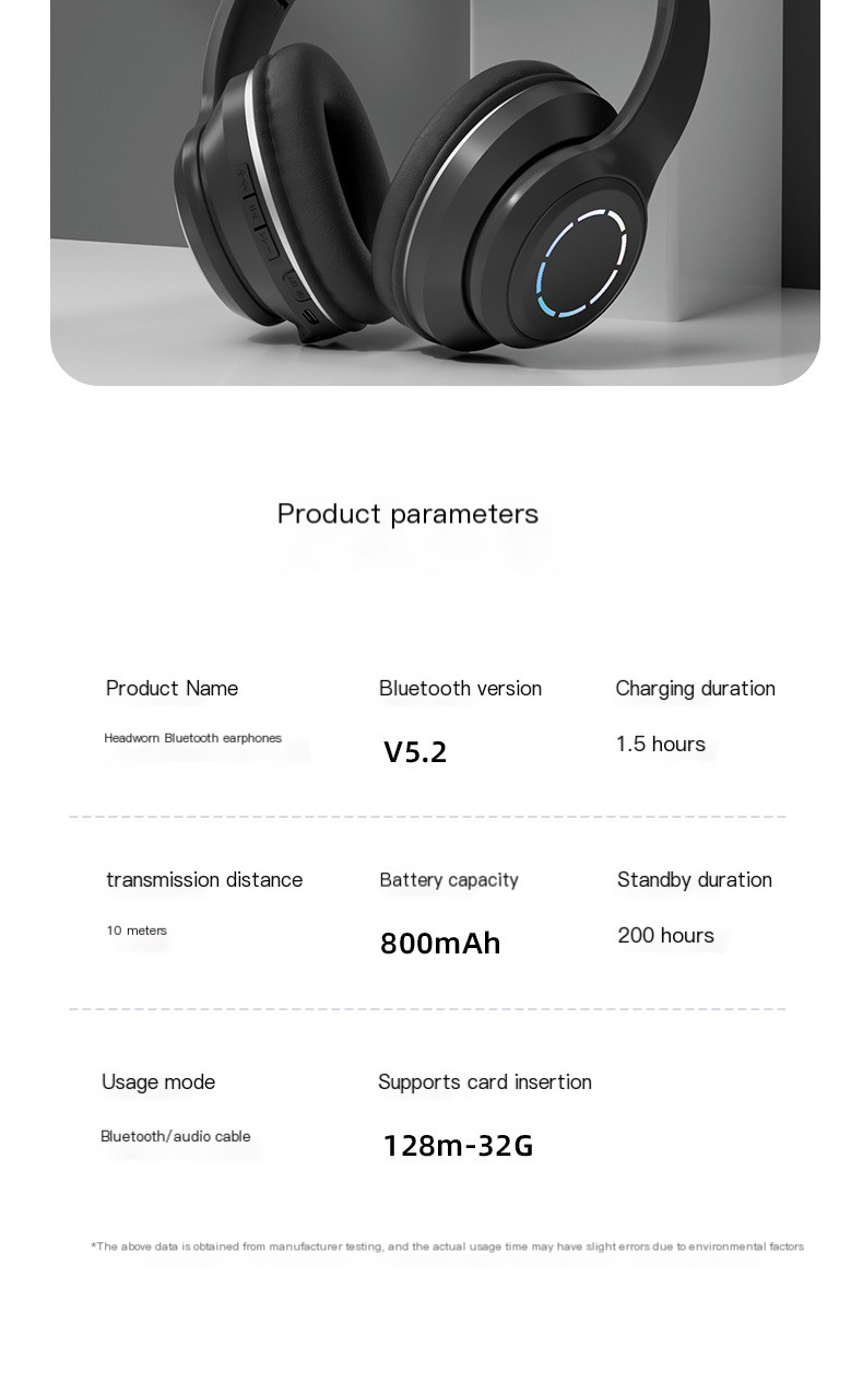 Gradient Color Bluetooth Headphones
