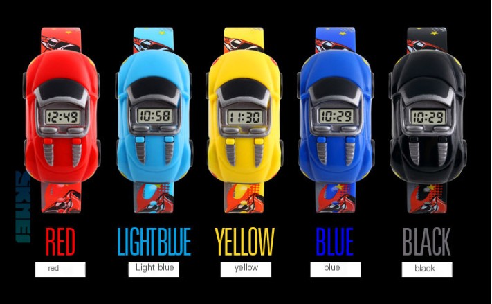 Cute Cartoon Car Watch Black