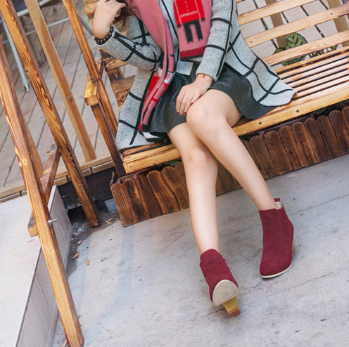 British Style Chunky Heeled Ankle Boots 1