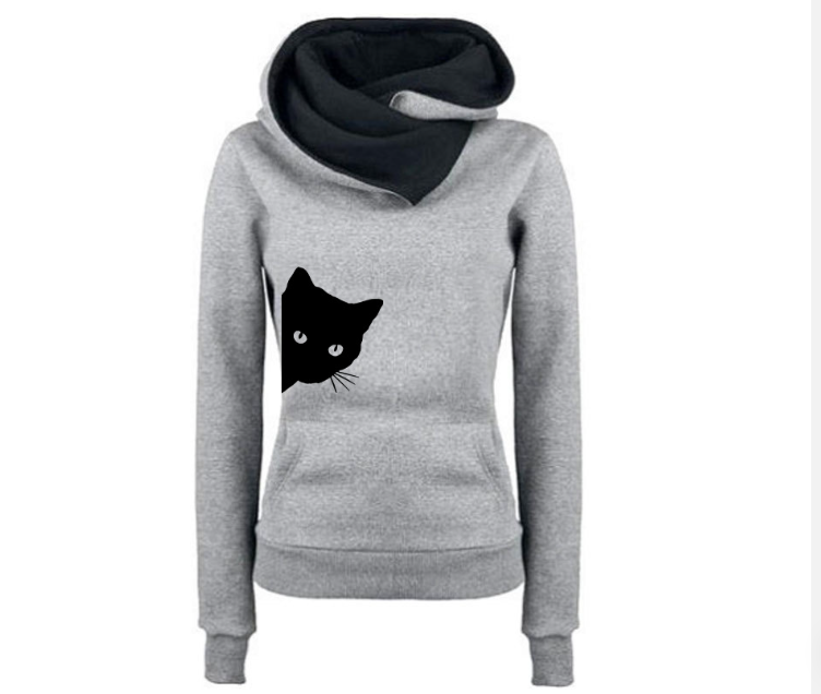 Cat Print Sweatshirt Image 3