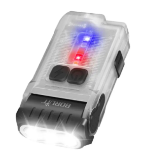 BORUiT V15 LED Keychain EDC Fluorescence Flashlight Clip Warm Work Light Type-C Rechargeable Torch Magnet Camping Pocket Lantern image