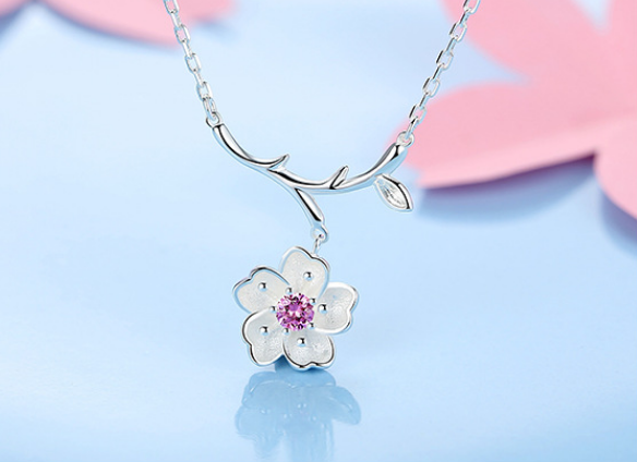Cherry Blossom Necklace Pink