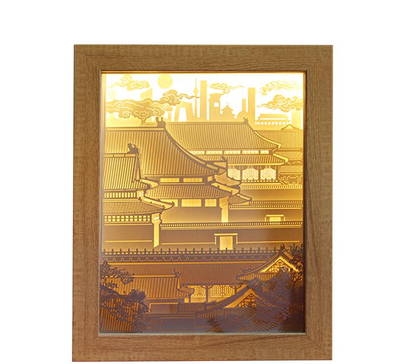 Forbidden City 3D Paper Sculpture Light