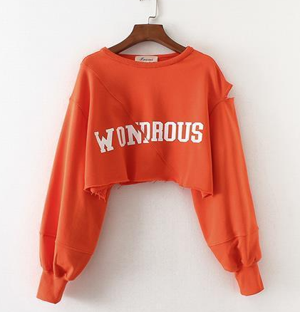 Cropped sweatshirt in action
