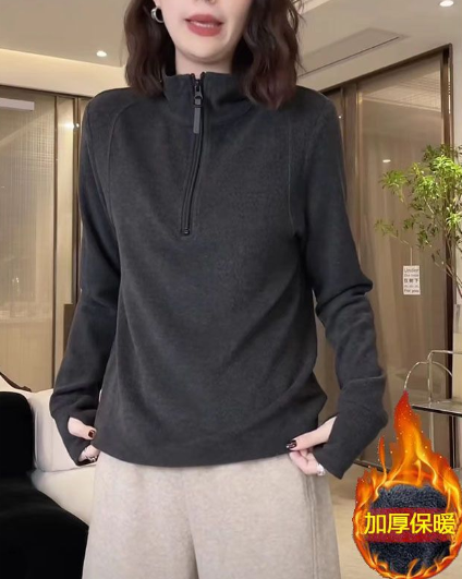 Half Zip Top Women's Fleece Base Image 5