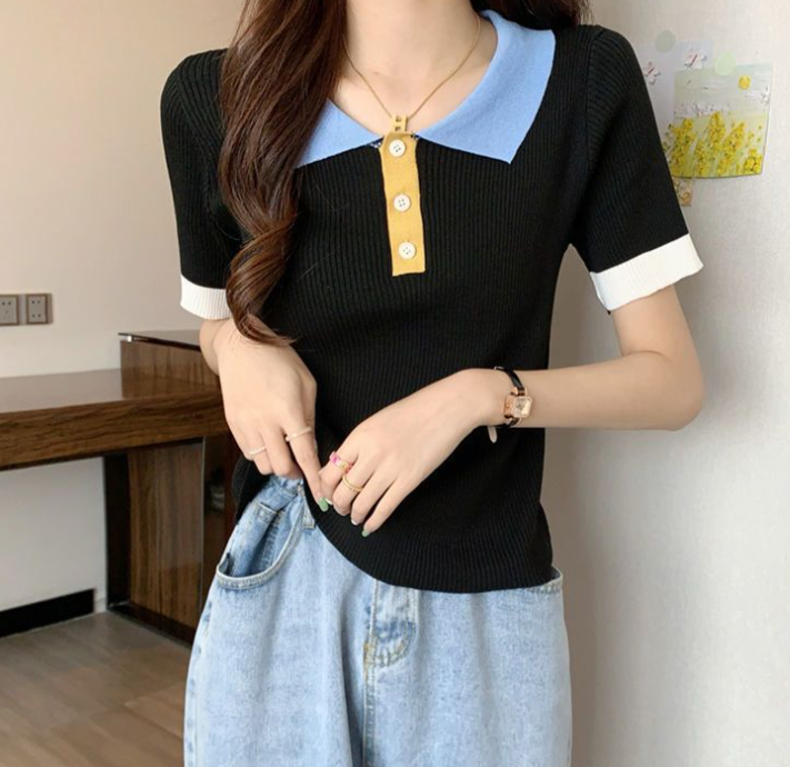 Stylish Knitted T-shirt Red