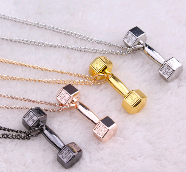 Fashion Fitness Dumbbell Necklace