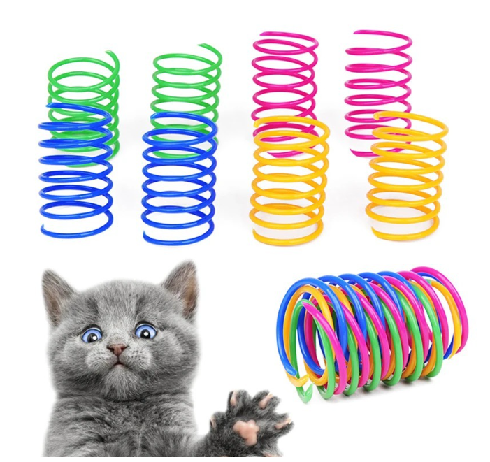 Cat colorful plastic spring cat toy 3
