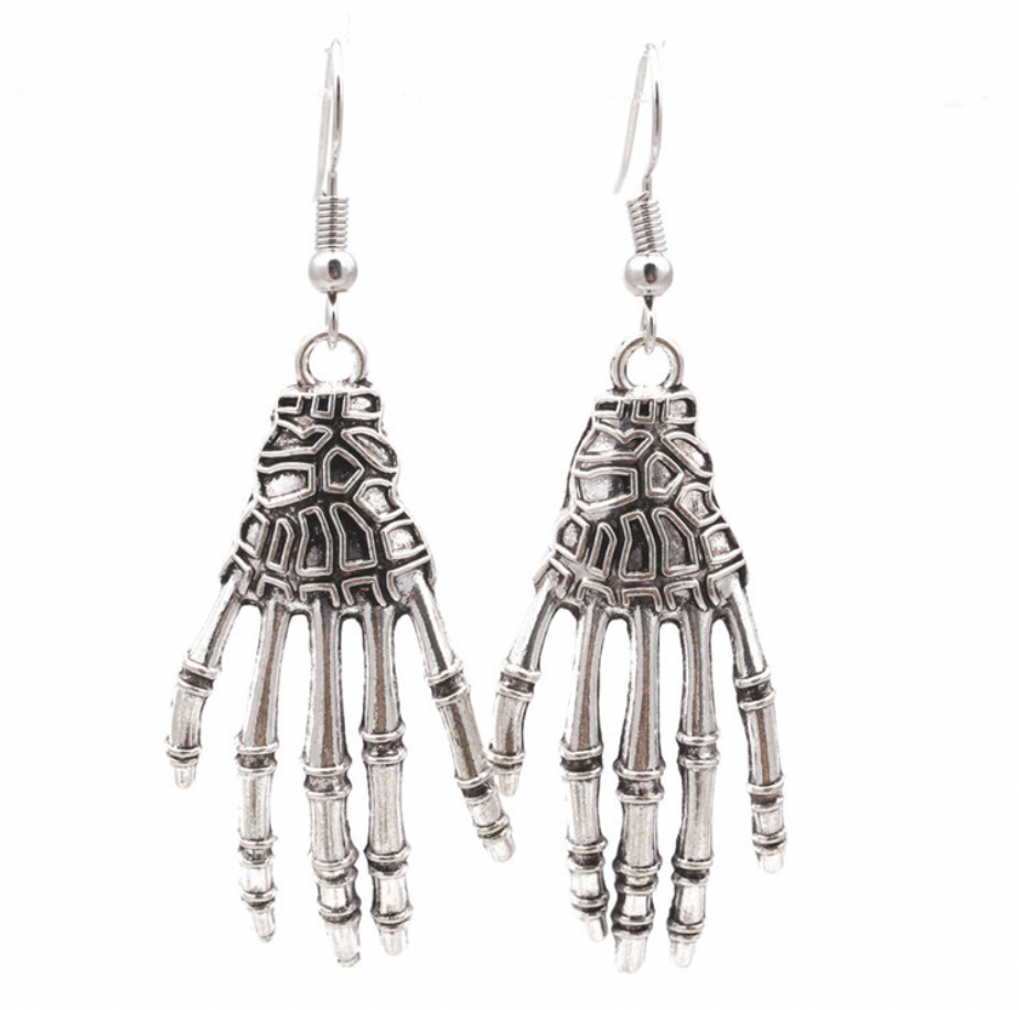Skull and Spider Earrings - Gold