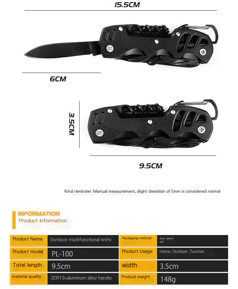 Multifunctional Tactical Swiss Knife - Red