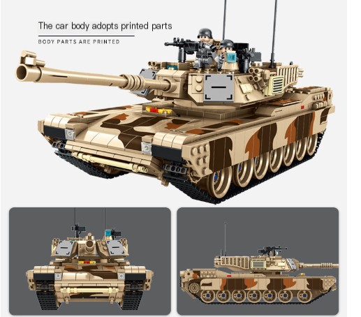 WW2 Military Leopard 2A4 Battle Tank Series Building Blocks Brick Model MOC Army Weapon Boy Set Kid Toy Childrens Christmas Gift image