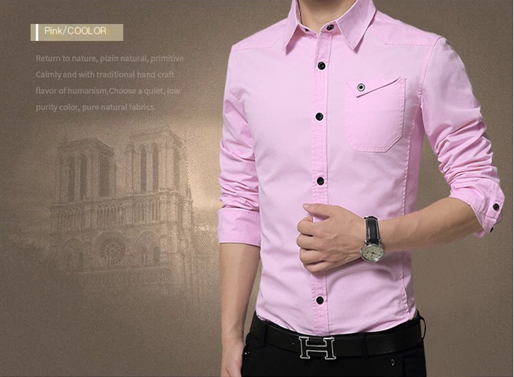 Men's Slim Fit Business Shirt Image 6