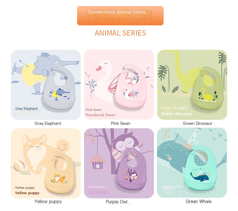 Soft Waterproof Silicone Baby Bib Image 3