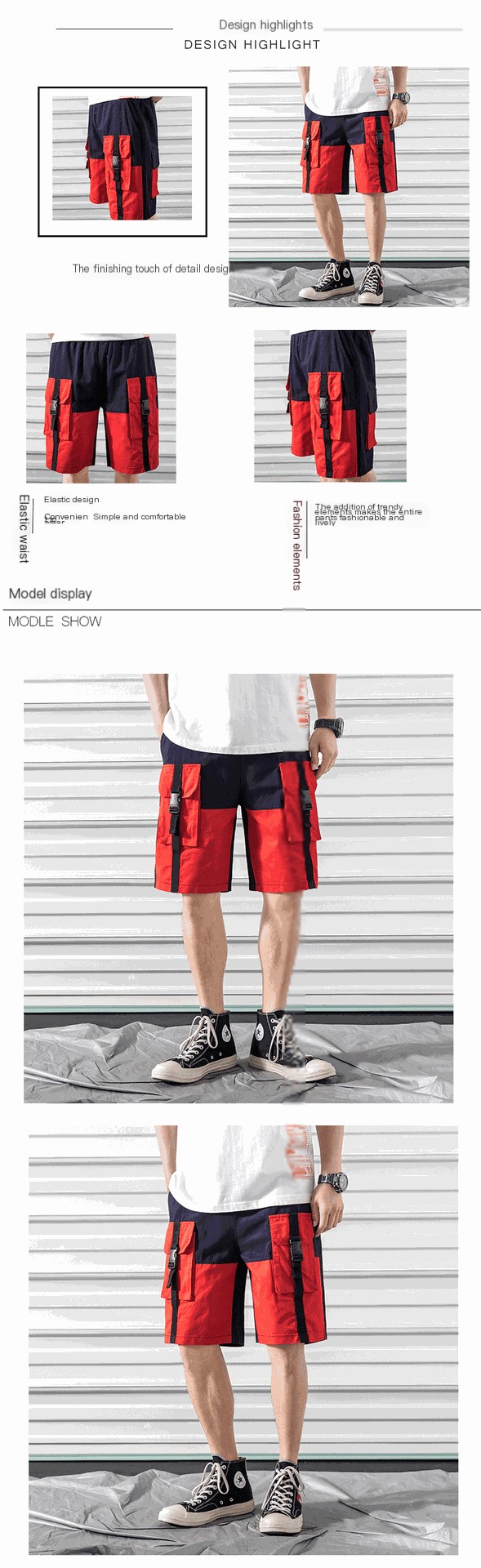 Multi-Pocket Work Shorts in Action