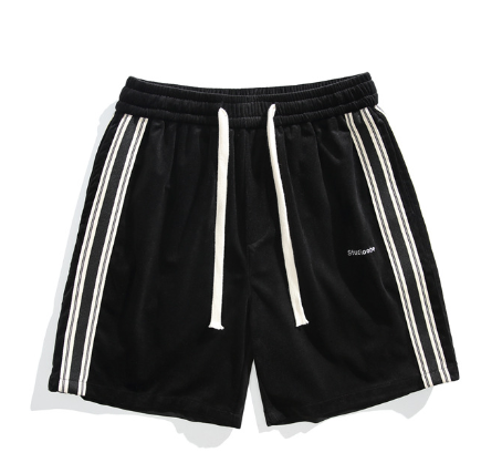 Side Rough-grain Stitching Shorts - Image 1