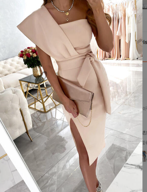 Asymmetrical One-Shoulder Dress Image 2